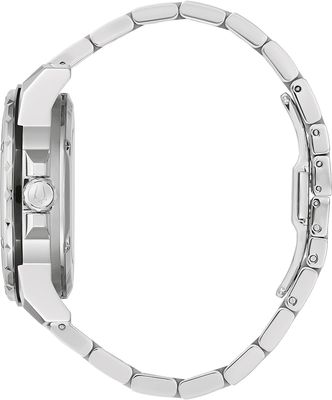 Bulova Marc Anthony Men&#39;s Automatic Marine Star Stainless Steel Watch,Open Aperture,Exhibition Case Back,Diamond Accent Blue Sunray Dial, (Model:98D184)