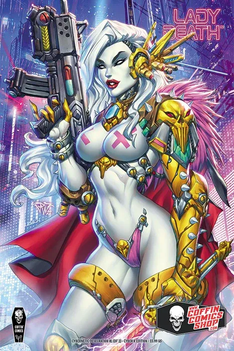 Lady Death: Cybernetic Desecration #1 (of 2) - Comic Shop Cyber X Edition Signed by Brian Pulido