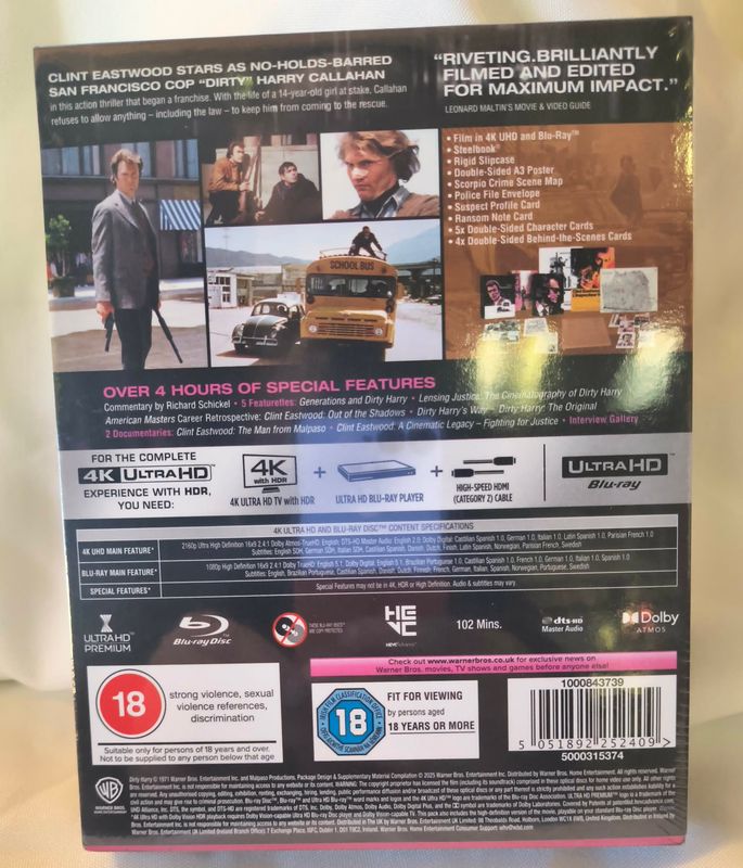 Dirty Harry 4k Steelbook Ultimate Collectors Limited Edition