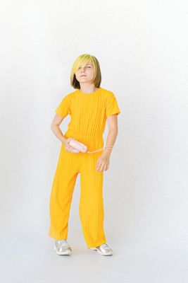 SAMPLE. Yellow Solid Jumpsuit