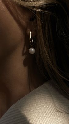 atelier | square mini pearl earrings 