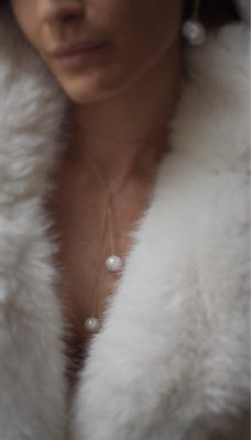 wrap chain pearl necklace