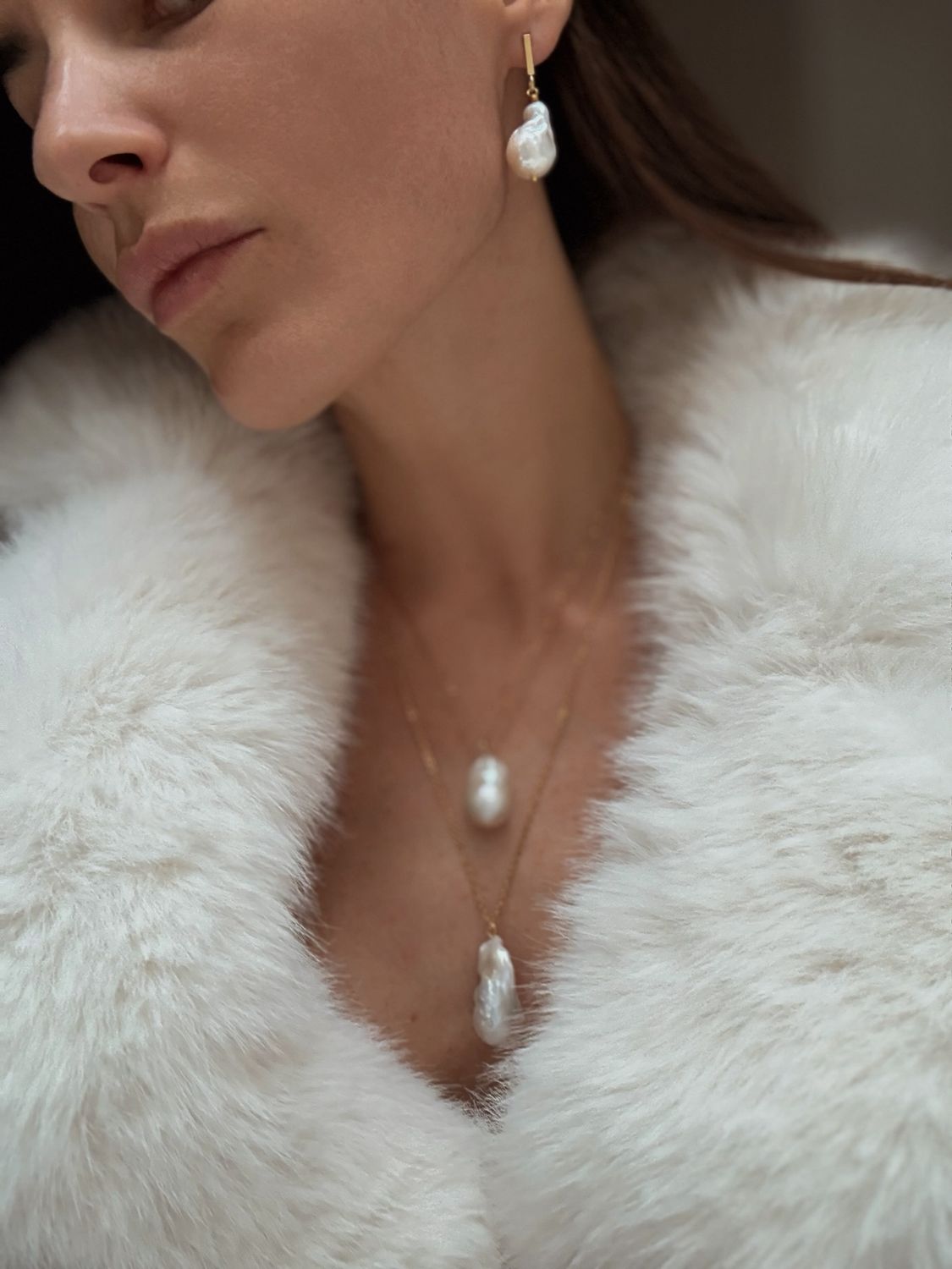atelier | long single baroque pearl necklace