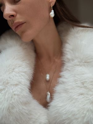 atelier | long single baroque pearl necklace