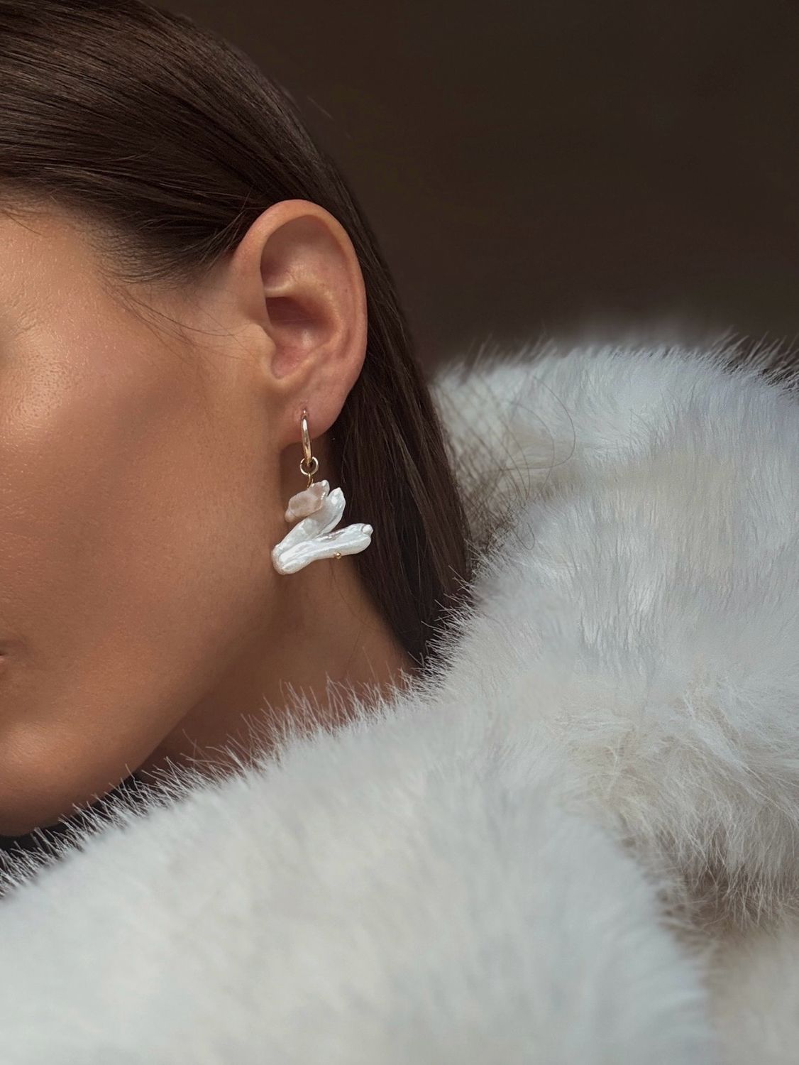 parallel triple pearl earrings
