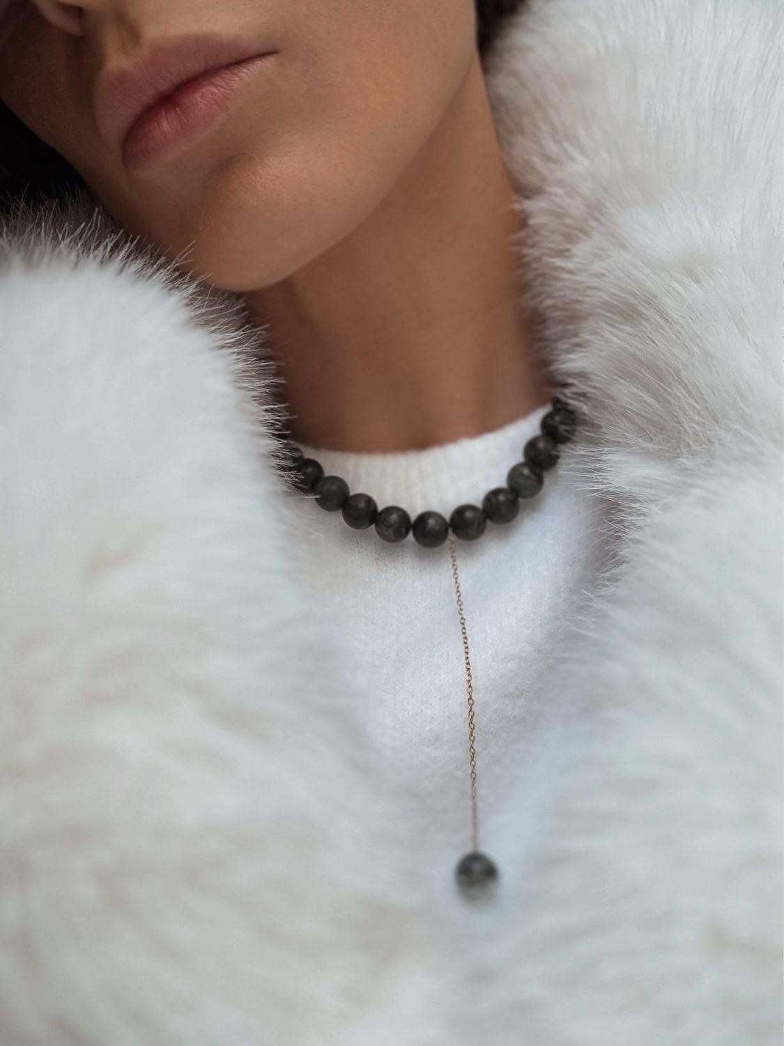 atelier | jaden semi-precious green stone necklace