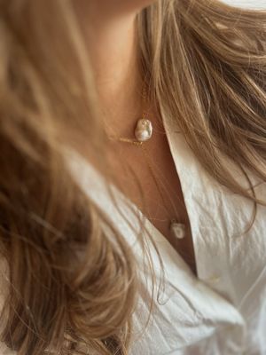 double baroque pearl necklace