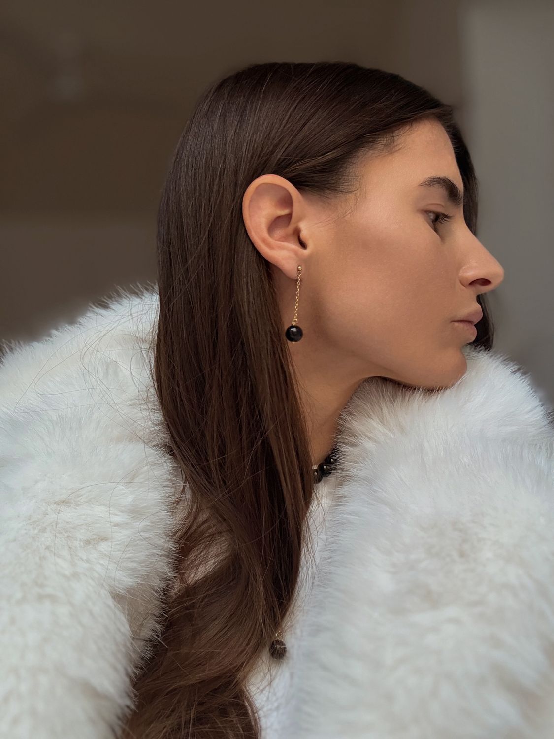 atelier | noir semi-precious stone earrings