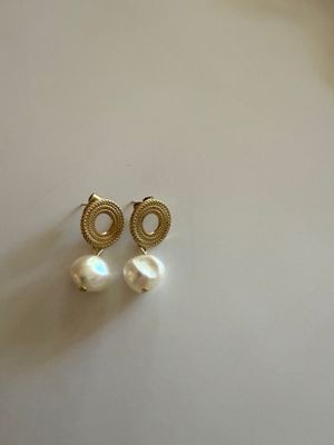 rattan pearl earrings