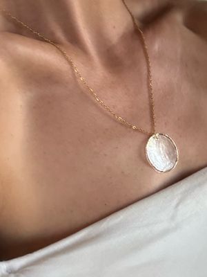 moon mother of pearl necklace