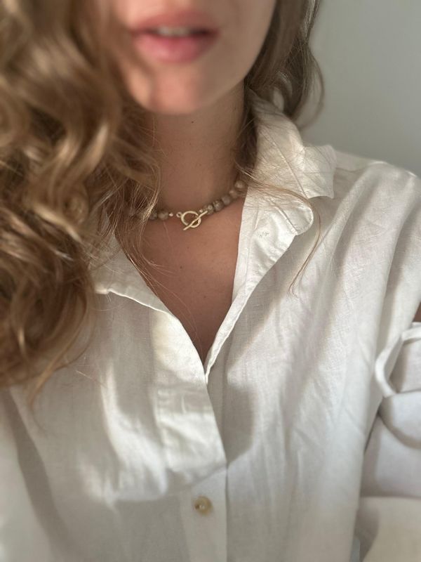 mosaic natural stone necklace
