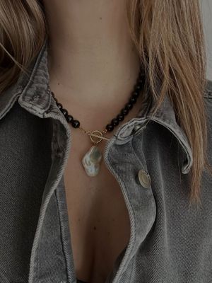 garnette Ø8 semi-precious red stone necklace