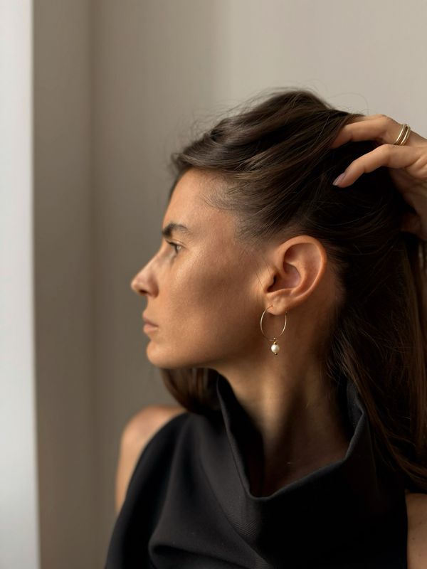 petite pearl earrings