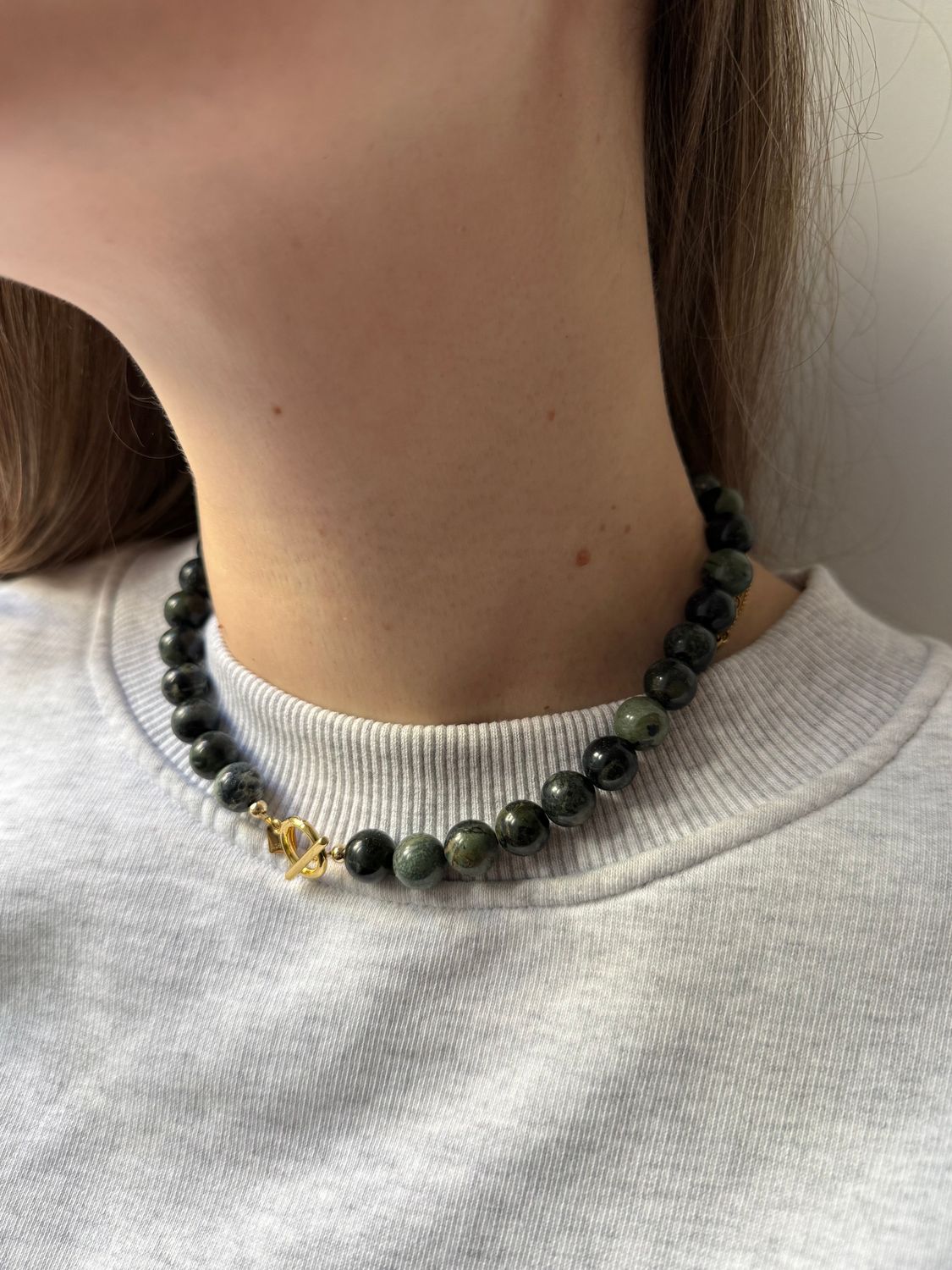 jaden semi-precious stone necklace