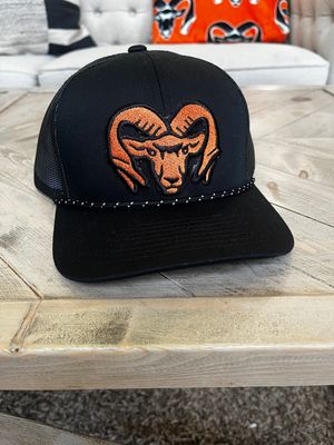 Ram Rope Braid SnapBack Trucker Hat Blk/Org