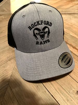 Grey &amp; Black embroidered Ram Hat