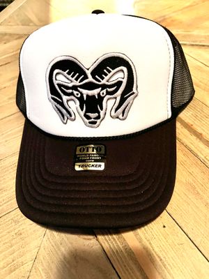 Black &amp; White Rams Hat
