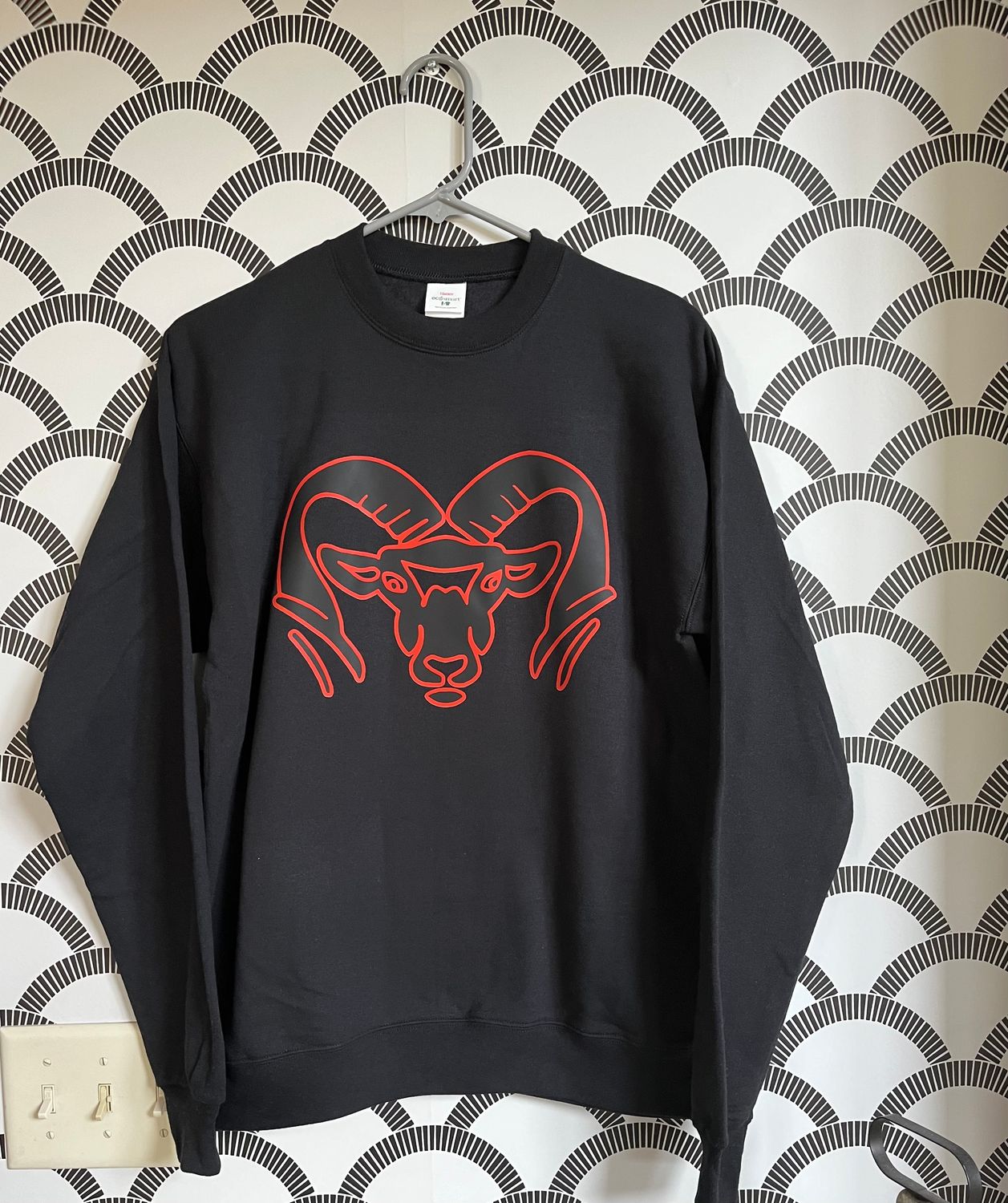 Black &amp; Orange Ram Black Crewneck sweatshirt