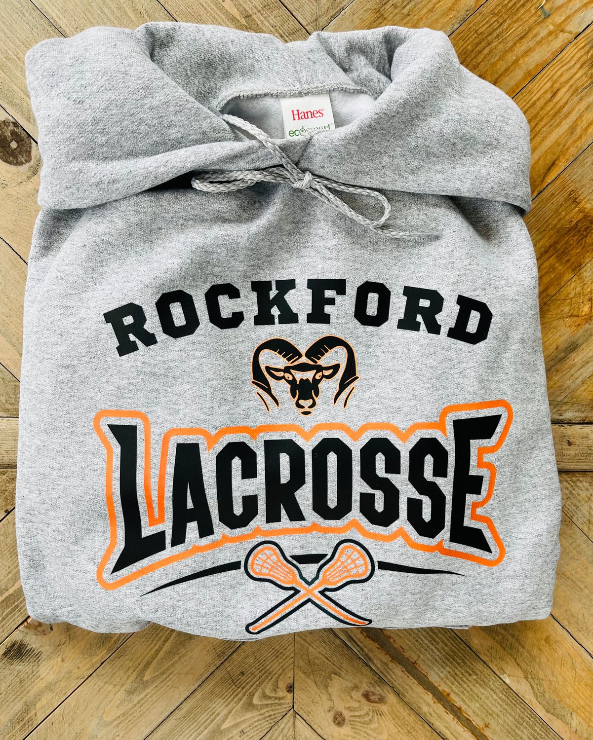 Rockford Lacrosse Hoodie, crewneck or t-shirt