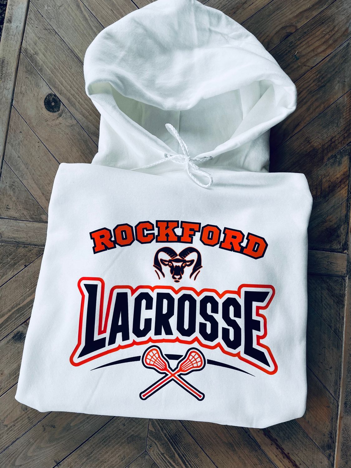 Rockford Lacrosse Fleece Hoodie, crewneck or t-shirt