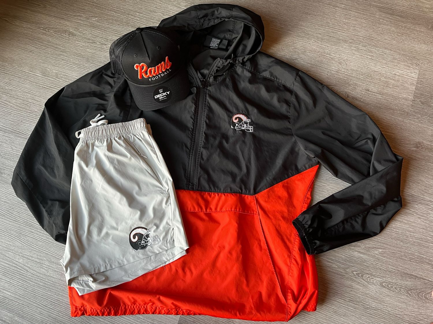 Orange &amp; Black Hooded Pullover