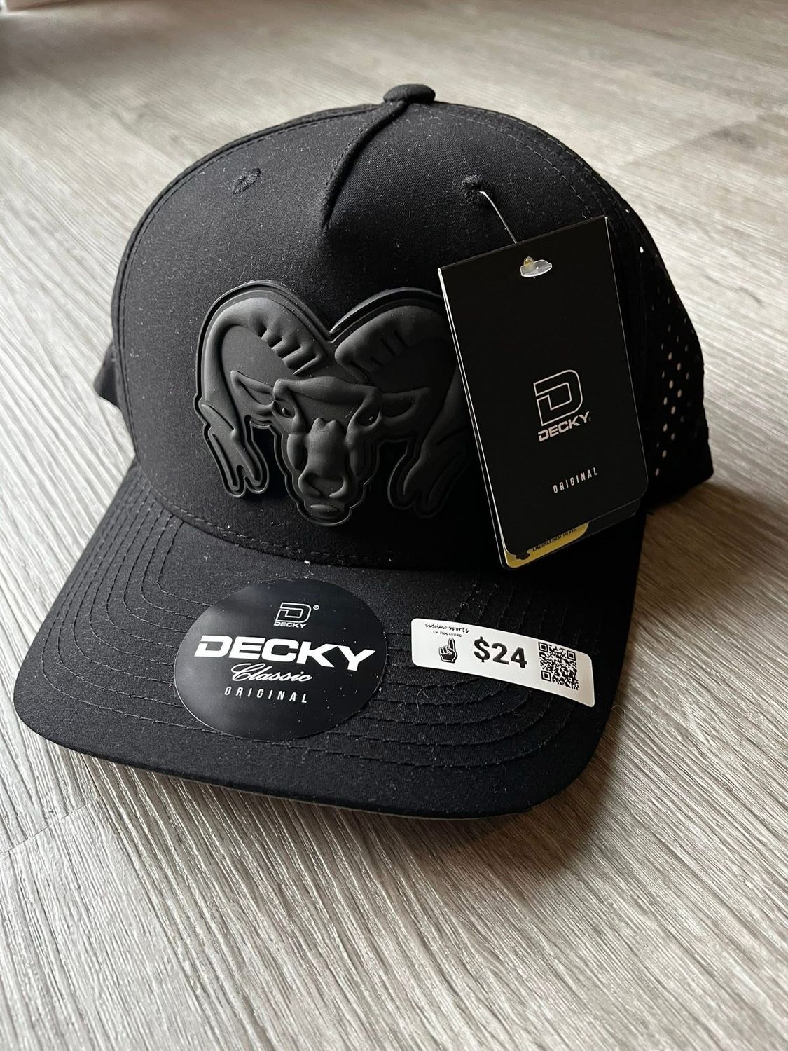 Black Matte Ram performance perforated hat
