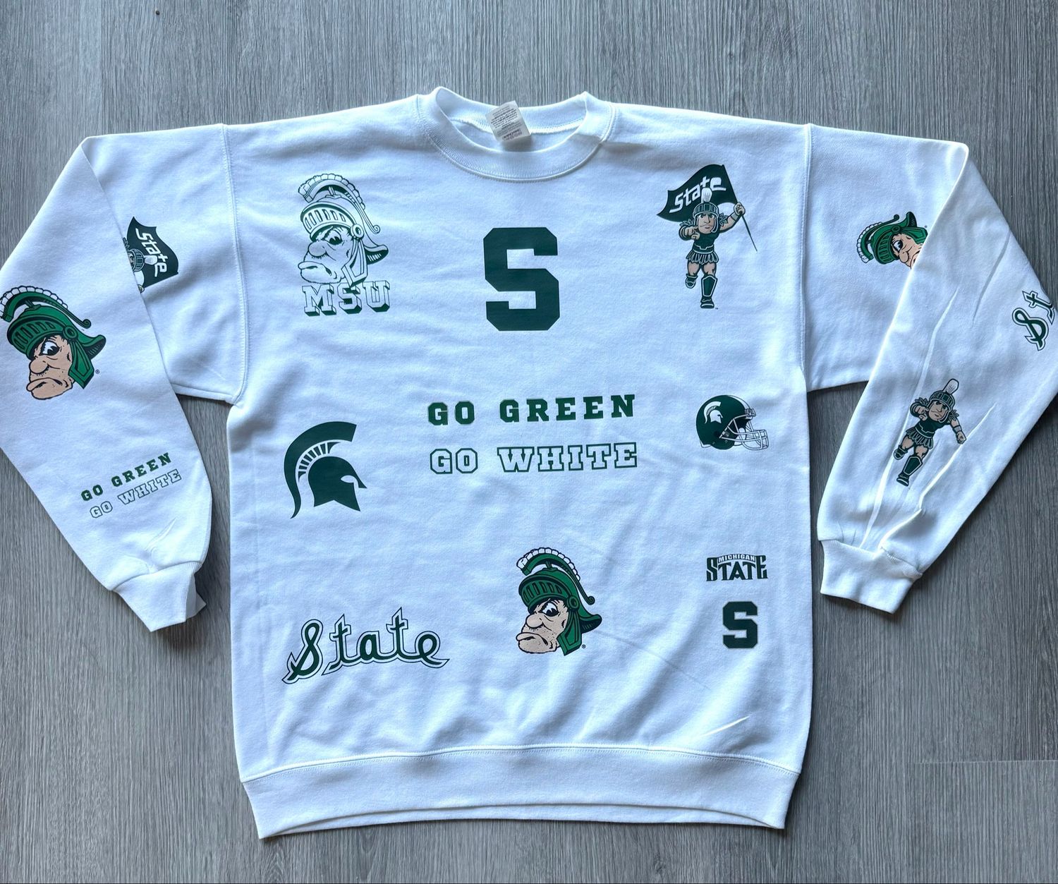 Sparty Style Patchwork Crew &amp; Hoodie