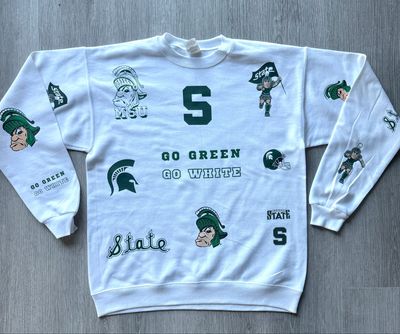 Sparty Style Patchwork Crew & Hoodie