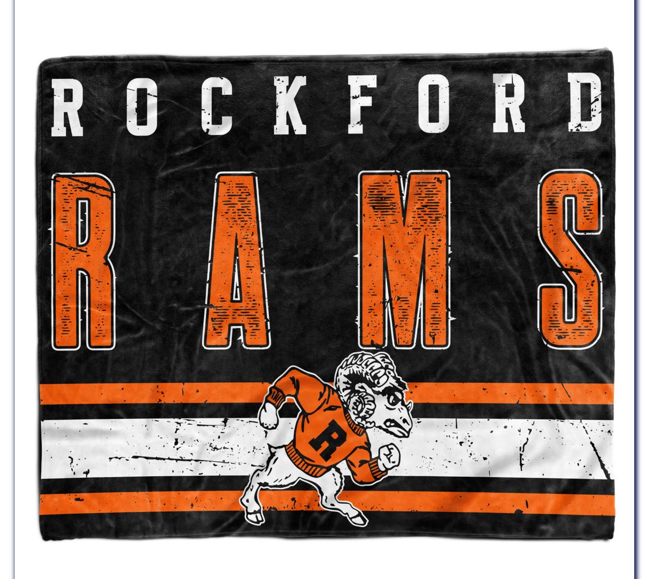 Rockford Rams classic team throw blanket