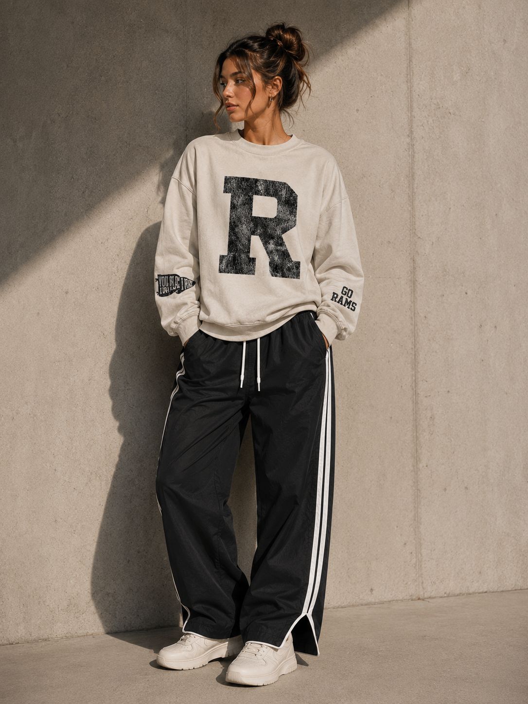 The Varsity R Crew Black
