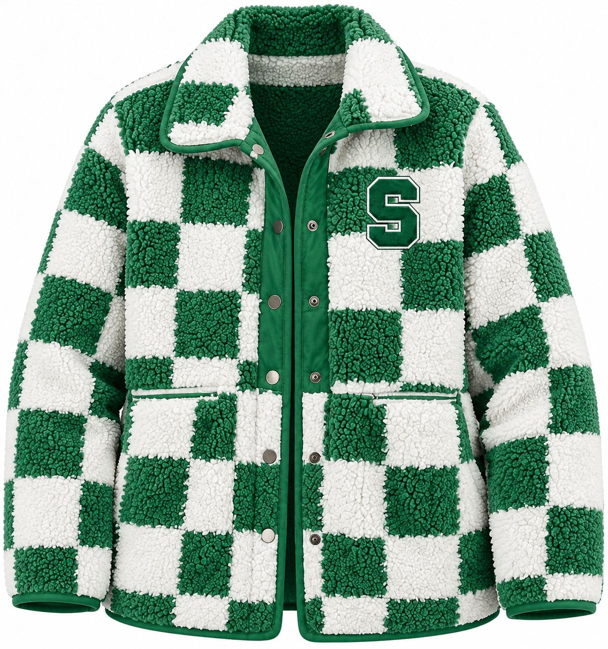 The East Lansing Edit | Spartan Checkerboard Sherpa Jacket