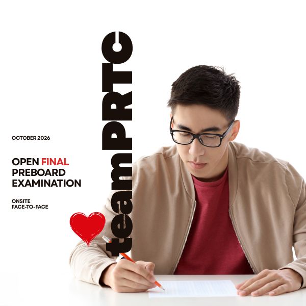 Oct 2026 Open Final Preboard Examination (Onsite/Face-to-face) MANILA CENTER ONLY