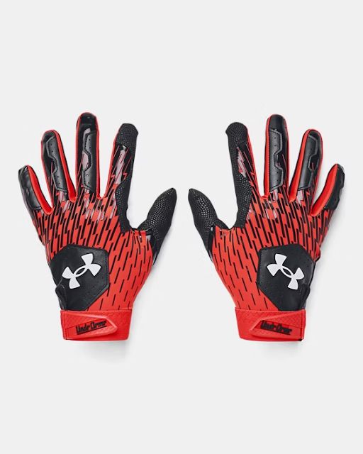 UA Clean Up Batting Gloves  - Black &amp; Orange