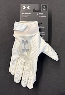 UA Foot Ball Gloves- White (ON)