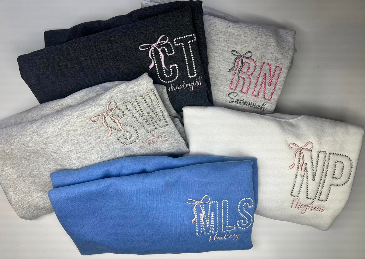Customs Embroidered Medical  Professions Sweatshirt