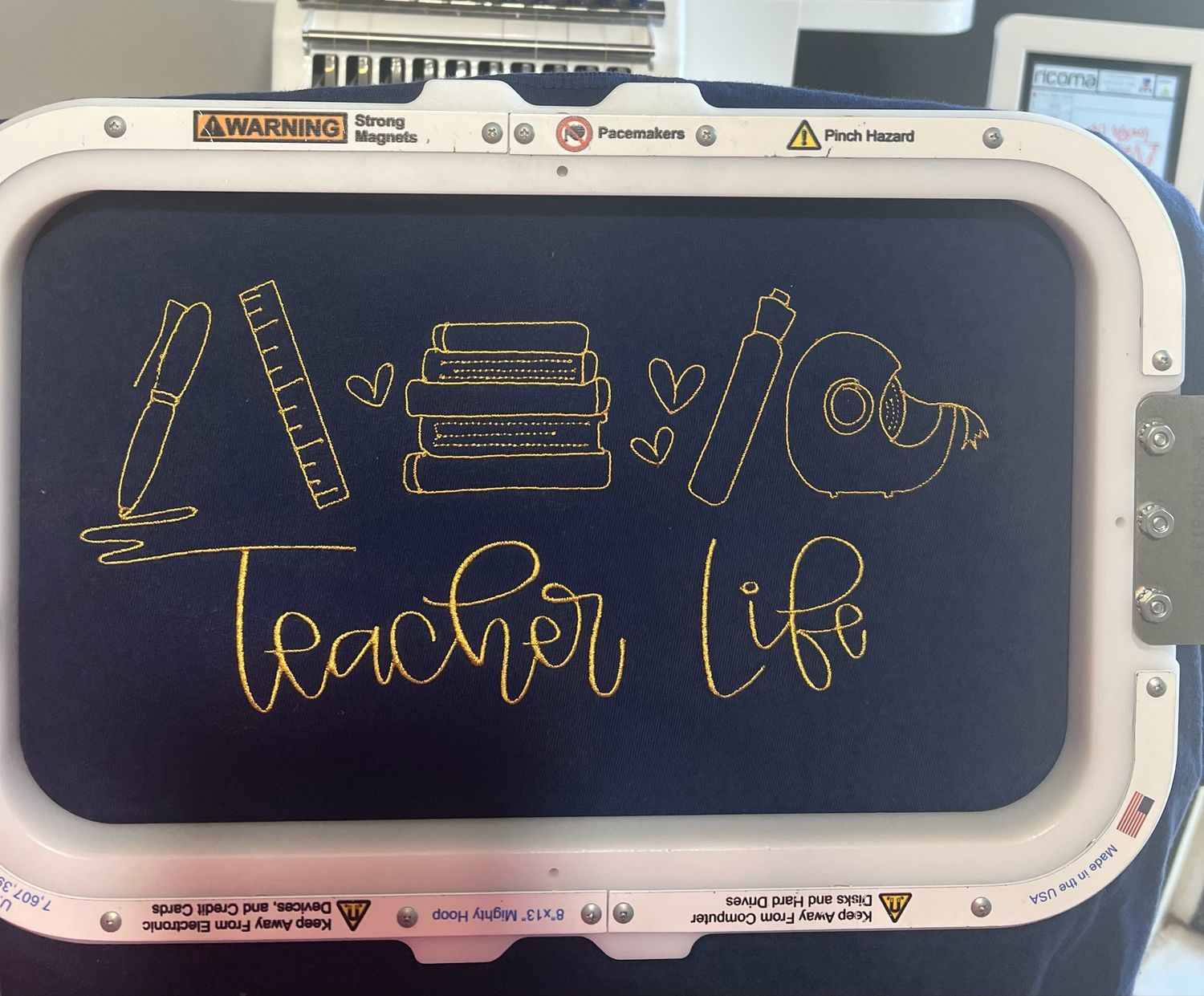 Embroidered Teacher Life Comfort Colors T-Shirt