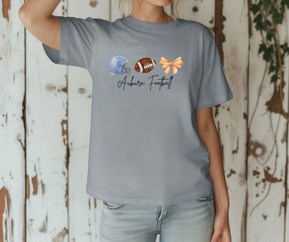 Preppy Auburn Printed Comfort Colors T-Shirt