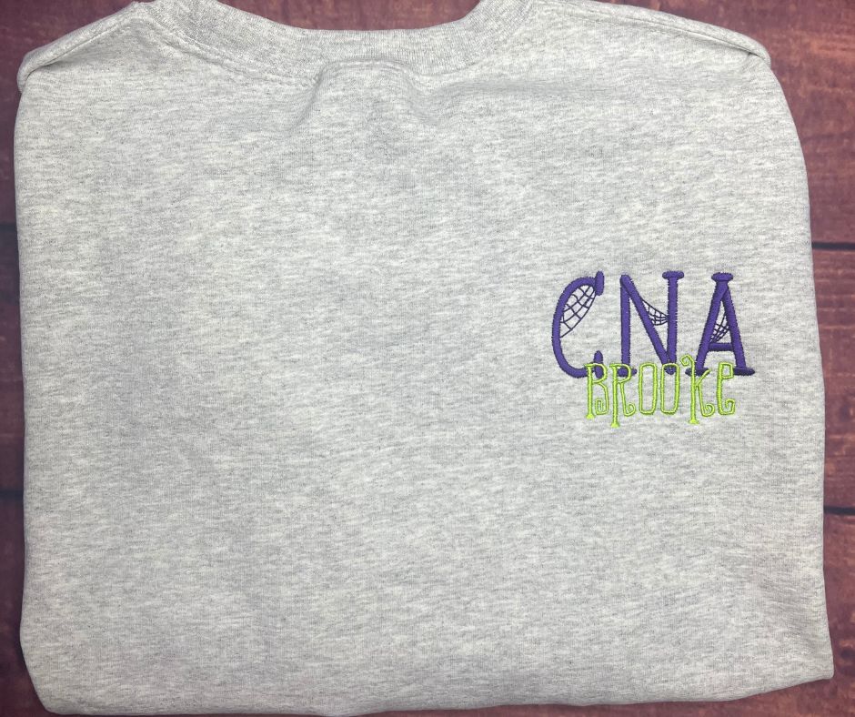 Embroidered Halloween Medical Abbreviation Sweatshirt