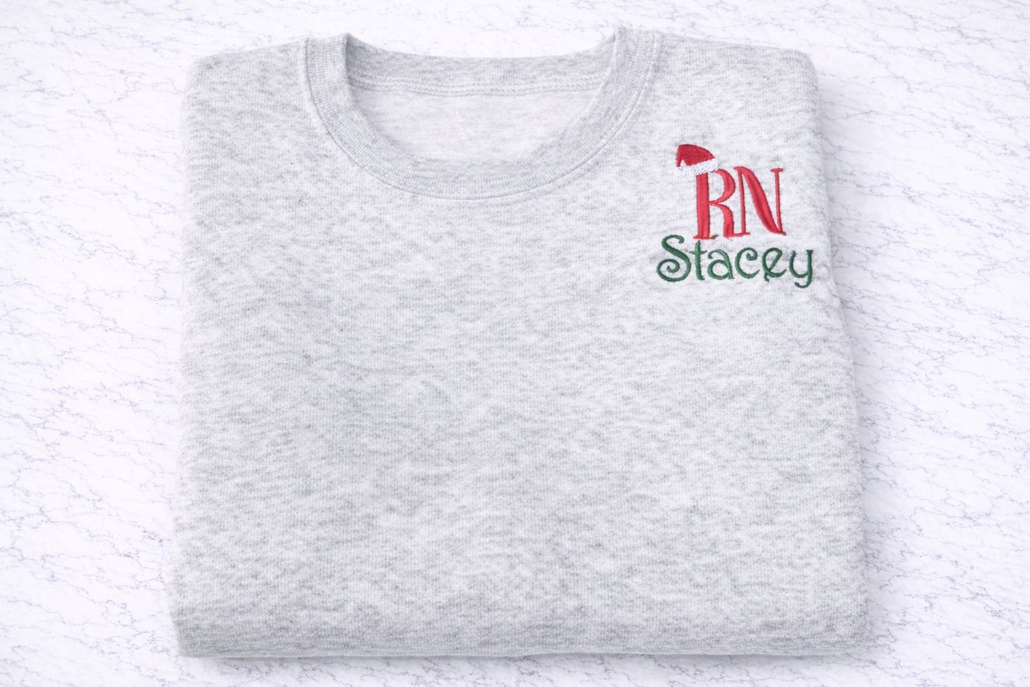 Customized Christmas Embroidered Medical Profession Gildan Sweatshirt (Santa Hat)