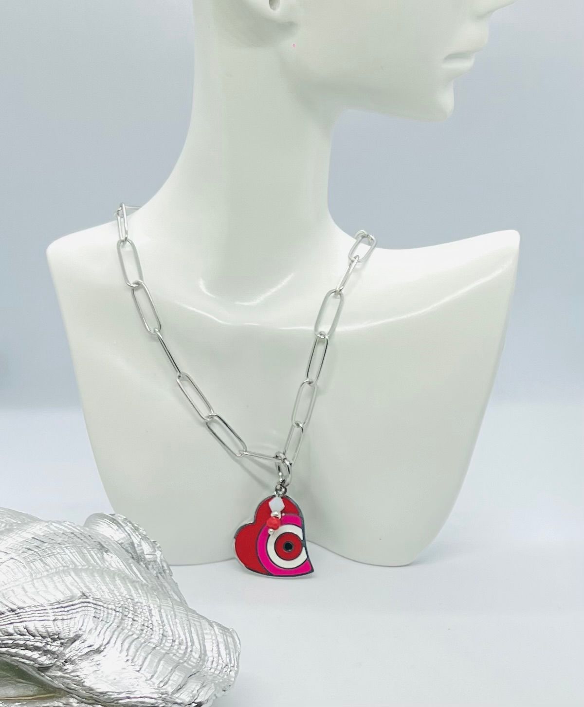 Cadena de plata con charm de corazón