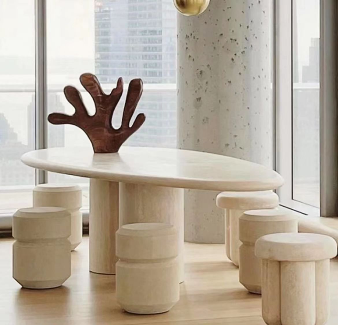 Creami Natural cave stone Dining Table