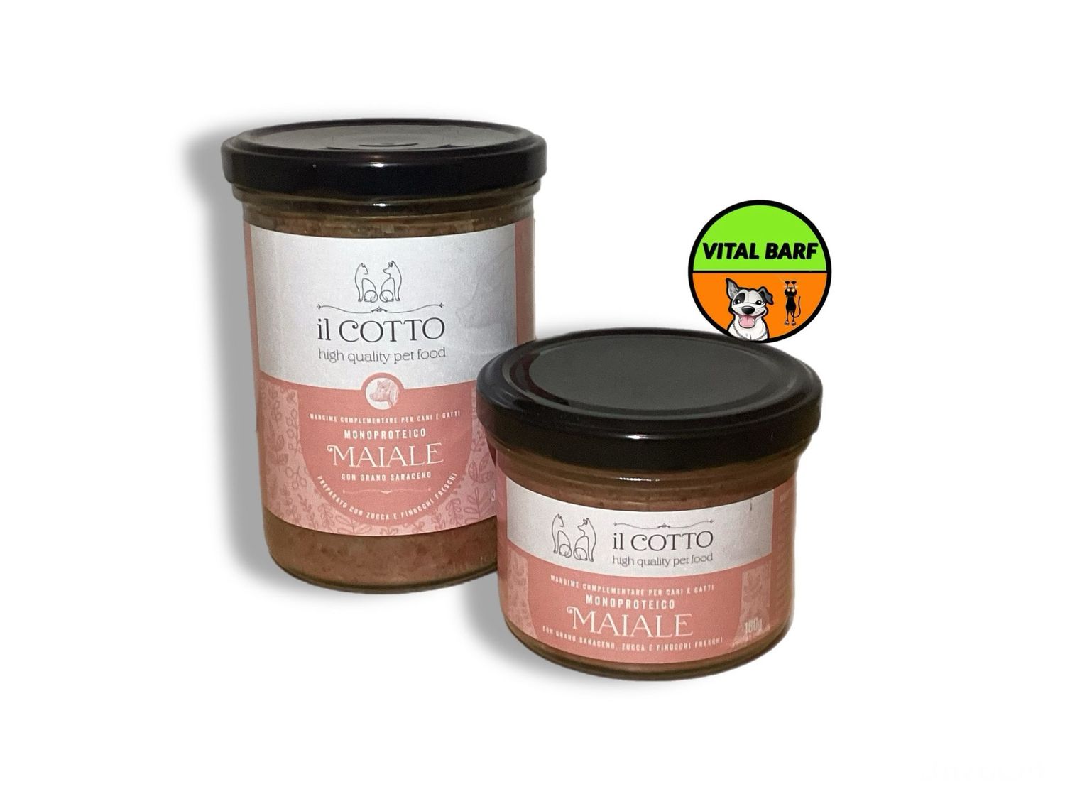 Monoproteico Maiale con Grano Saraceno - Mangime Complementare per Cani e Gatti - grammi 380