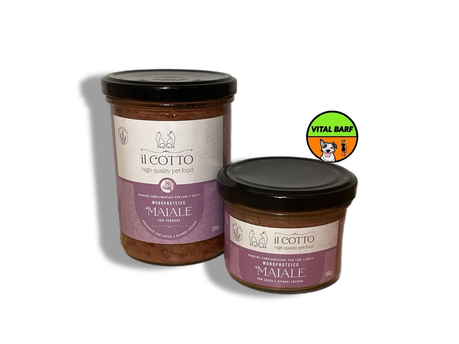 Monoproteico Maiale con Verdure - Mangime Complementare per Cani e Gatti - grammi 380