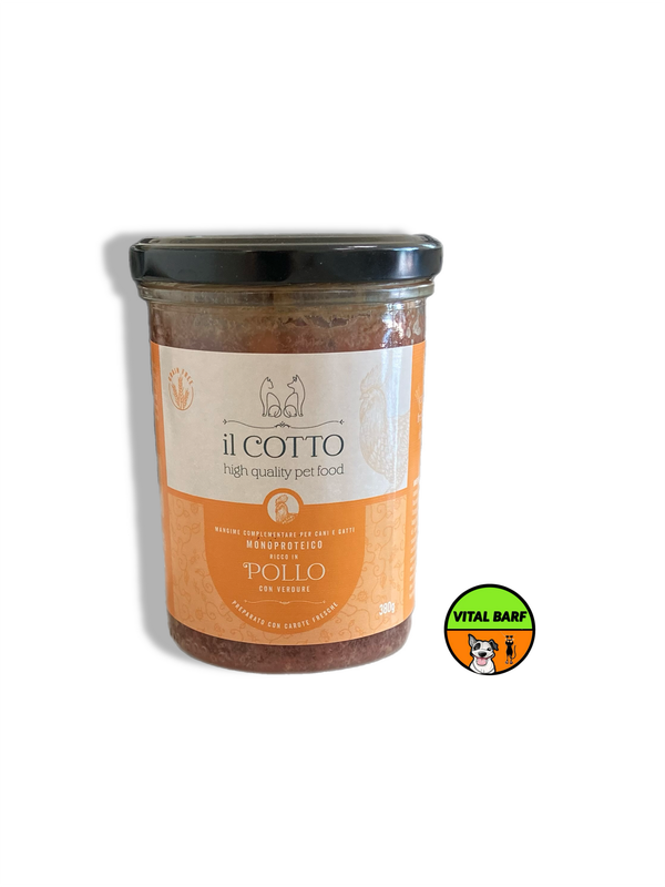 Monoproteico Pollo con Verdure - Mangime Complementare per Cani e Gatti - grammi 380