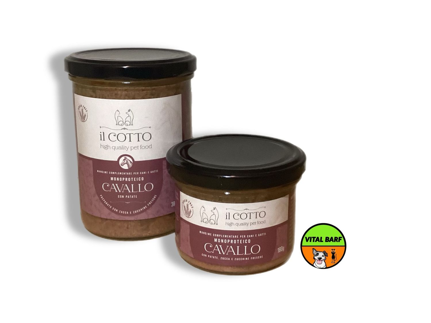 Monoproteico Cavallo con Patate - Mangime Complementare per Cani e Gatti - grammi 380