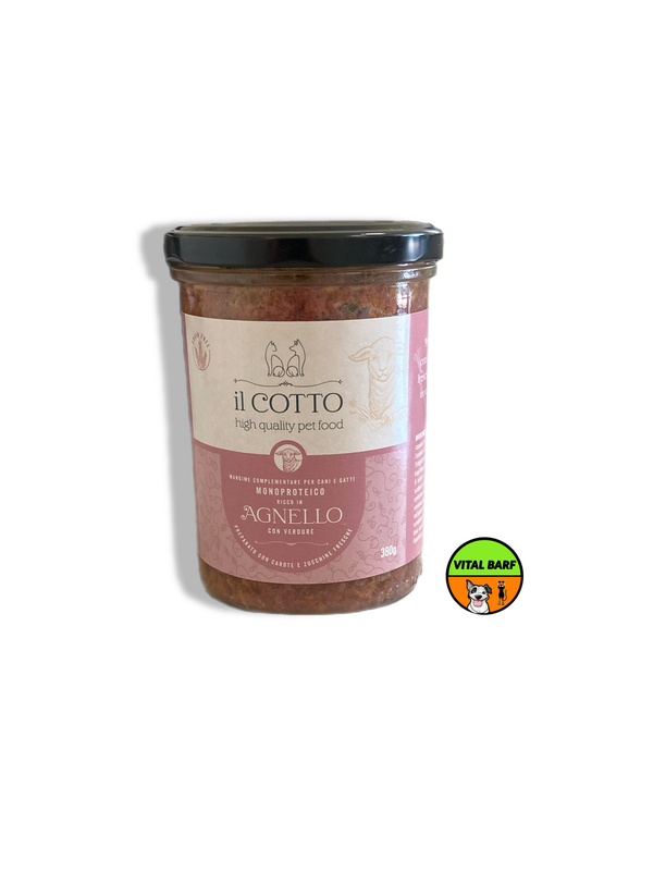 Monoproteico Agnello con Verdure - Mangime Complementare per Cani e Gatti  - grammi 380