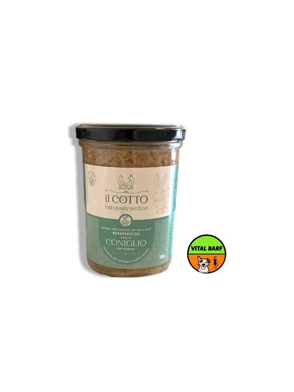 Monoproteico Coniglio con Verdure - Mangime Complementare per Cani e Gatti - grammi 380