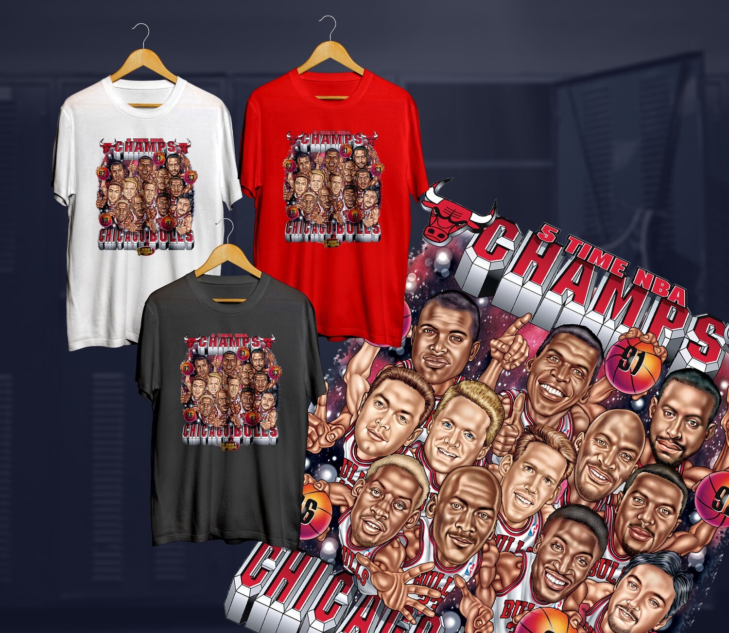 Team Bulls caricature t-shirt
