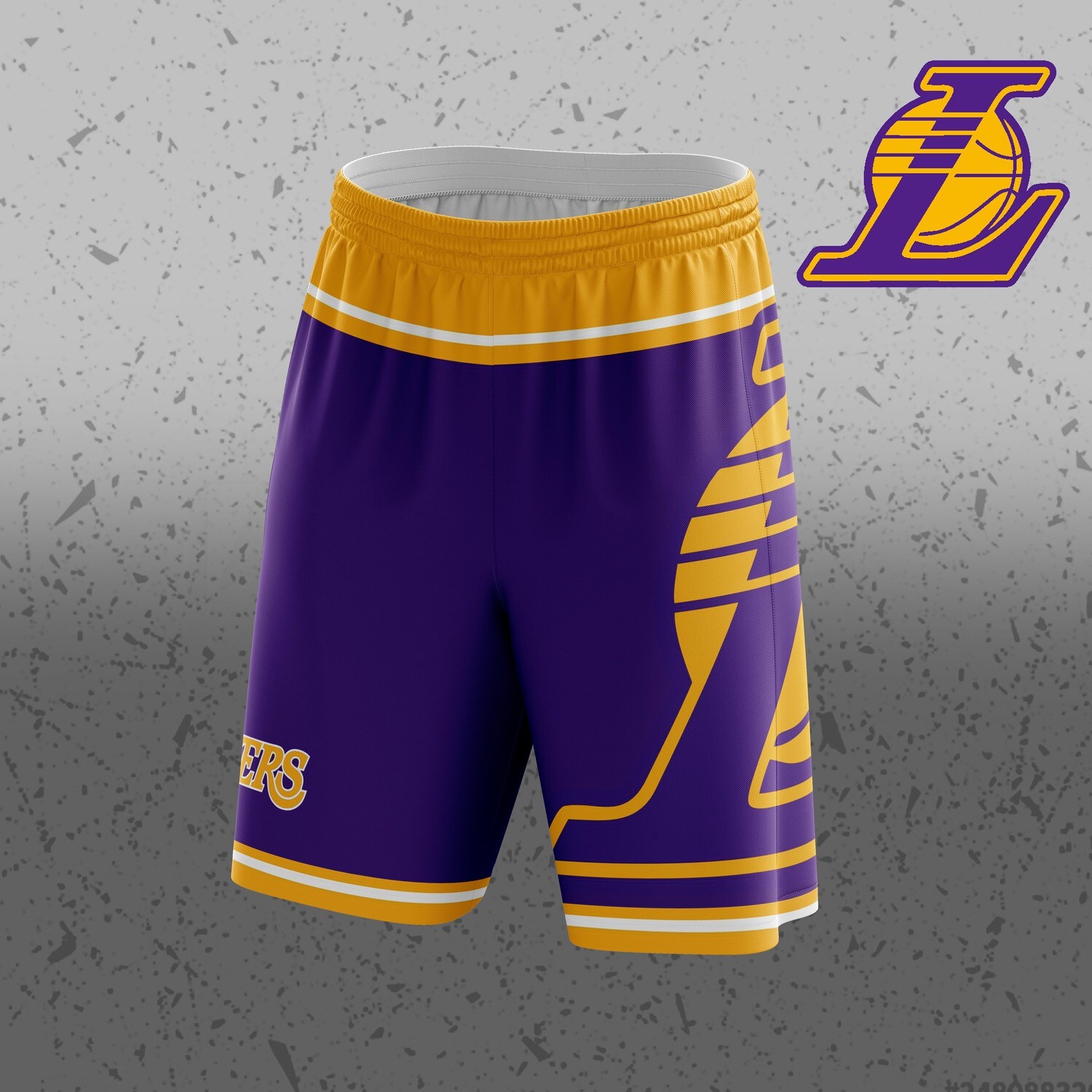 Lakers big sales logo shorts