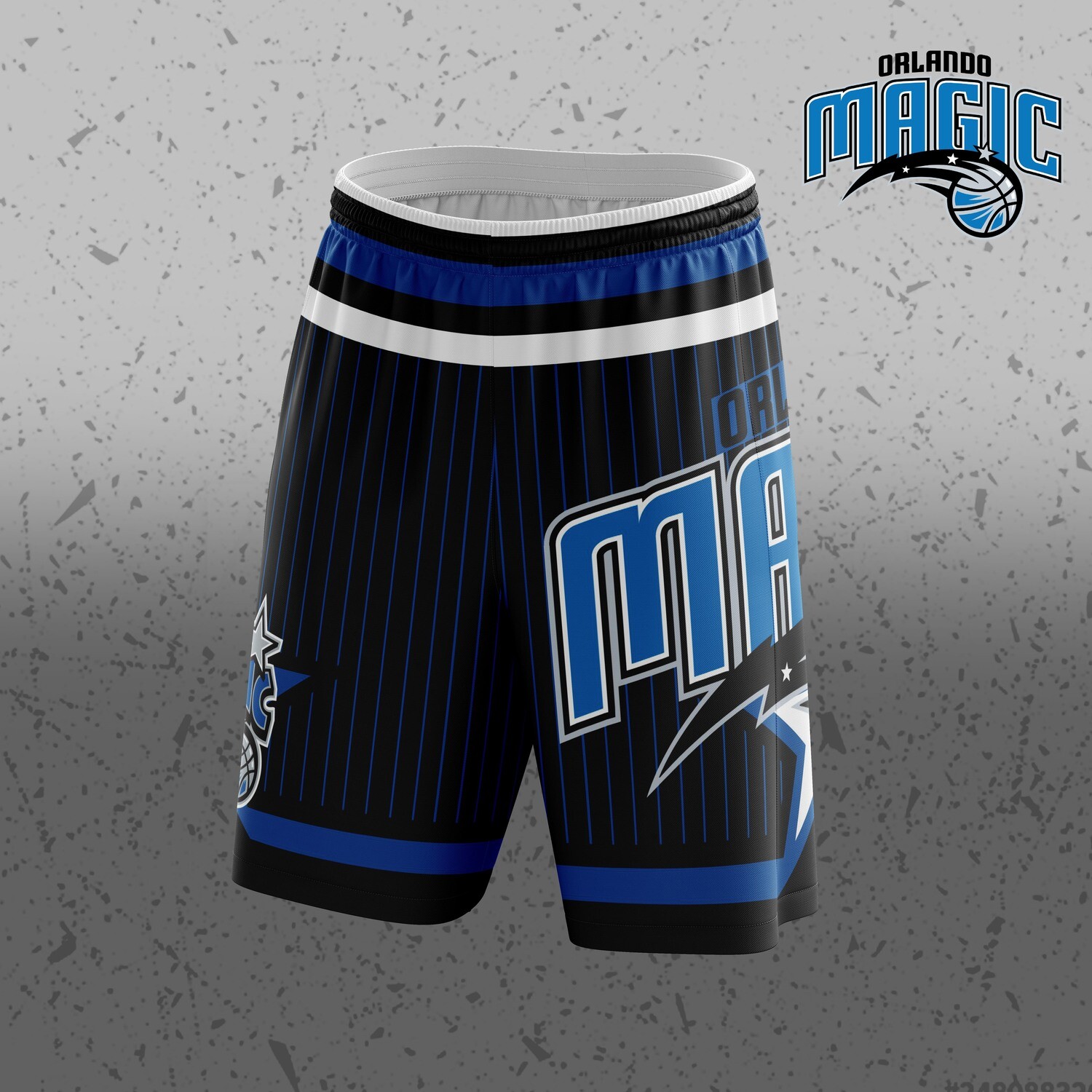 Orlando Black Big Logo Shorts